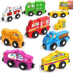 Helsort police-car city-train piece boosts imaginative play and fine motor skills.