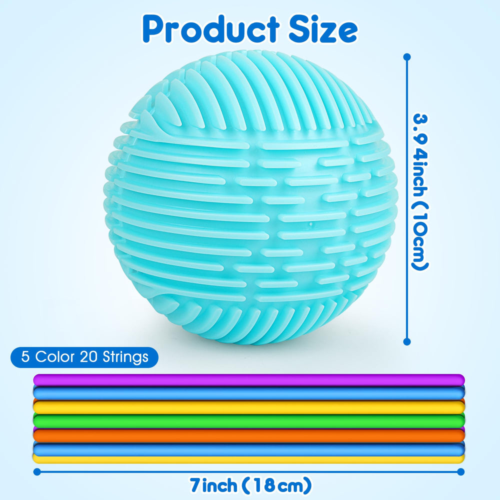Helsort sensory ball on airplane tray highlights screen-free activity options