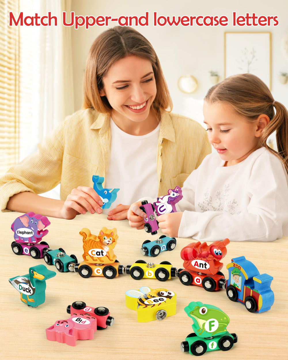 Helsort animal-themed train cars spark imaginative storytelling during learning.