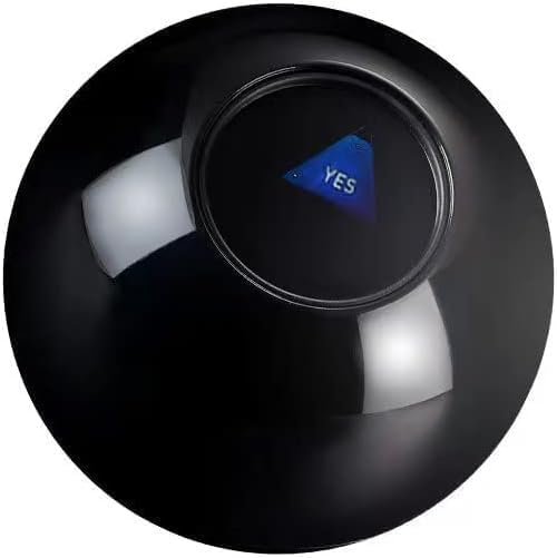 Helvak Mystic 8 Ball face-up showing the answer window with classic fortune style.