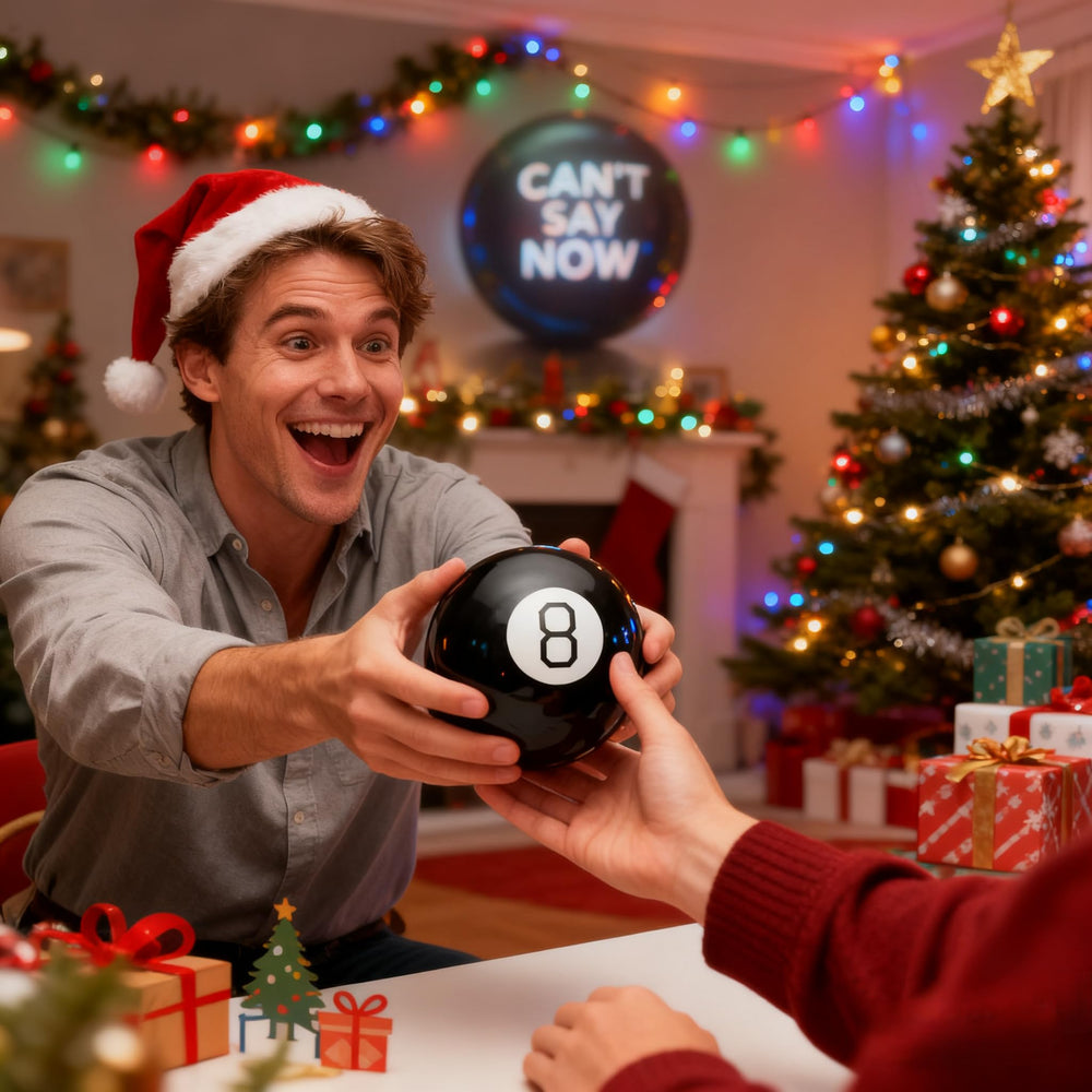 Helvak Mystic 8 Ball shake action demonstrates quick decision prompts in playful decision making.