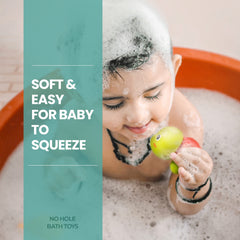 Hely Cancy infant bath toys are baby-safe and age-appropriate for 18 months.