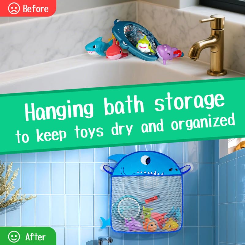 Hely Cancy bath toy net with strong suction cups for easy storage