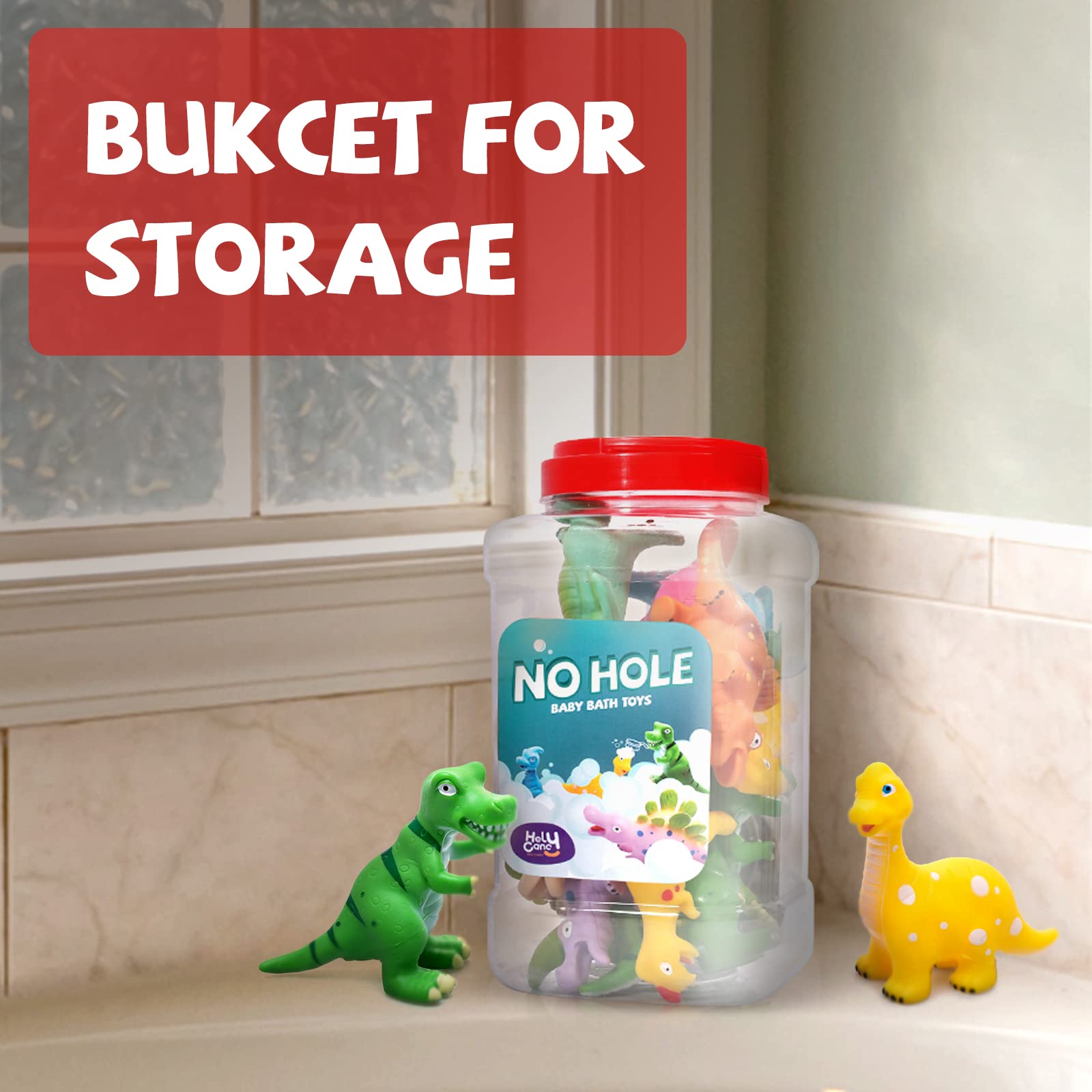 Hely Cancy Dinosaur bath toy fits small hands for easy grasping.
