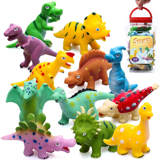 Hely Cancy Dinosaur bath toys squirt set helps tiny hands grip safely during bath play