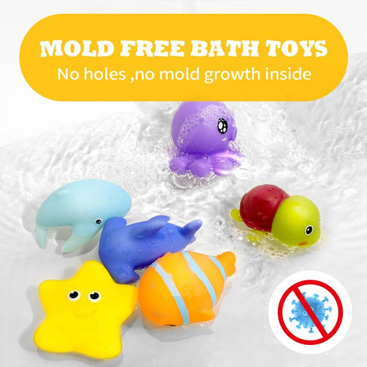Hely Cancy seal-shaped no-hole bath toy for safe mouthing