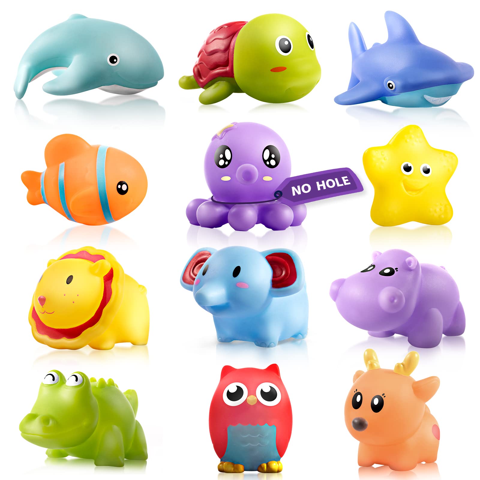 Hely Cancy no-hole animal bath toy for safe infant play during bathtime.