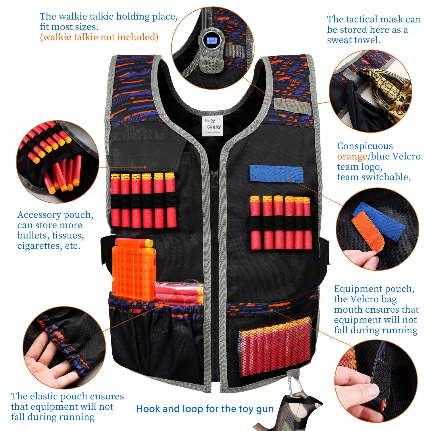 Hely Cancy vest back with mesh pocket ideal for extra gear during games.