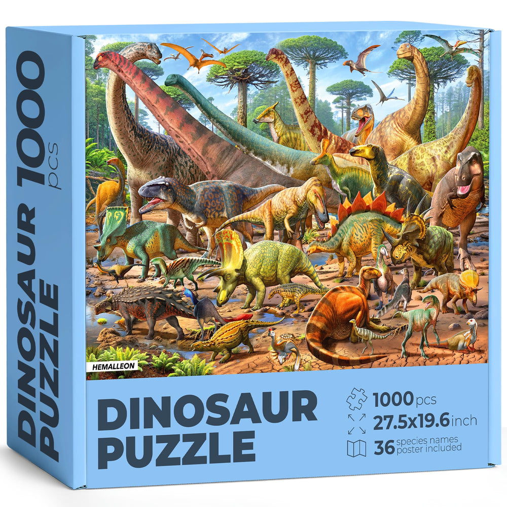 Hemalleon dinosaur scene puzzle offers an immersive 1000-piece challenge