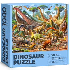 Hemalleon dinosaur scene puzzle offers an immersive 1000-piece challenge