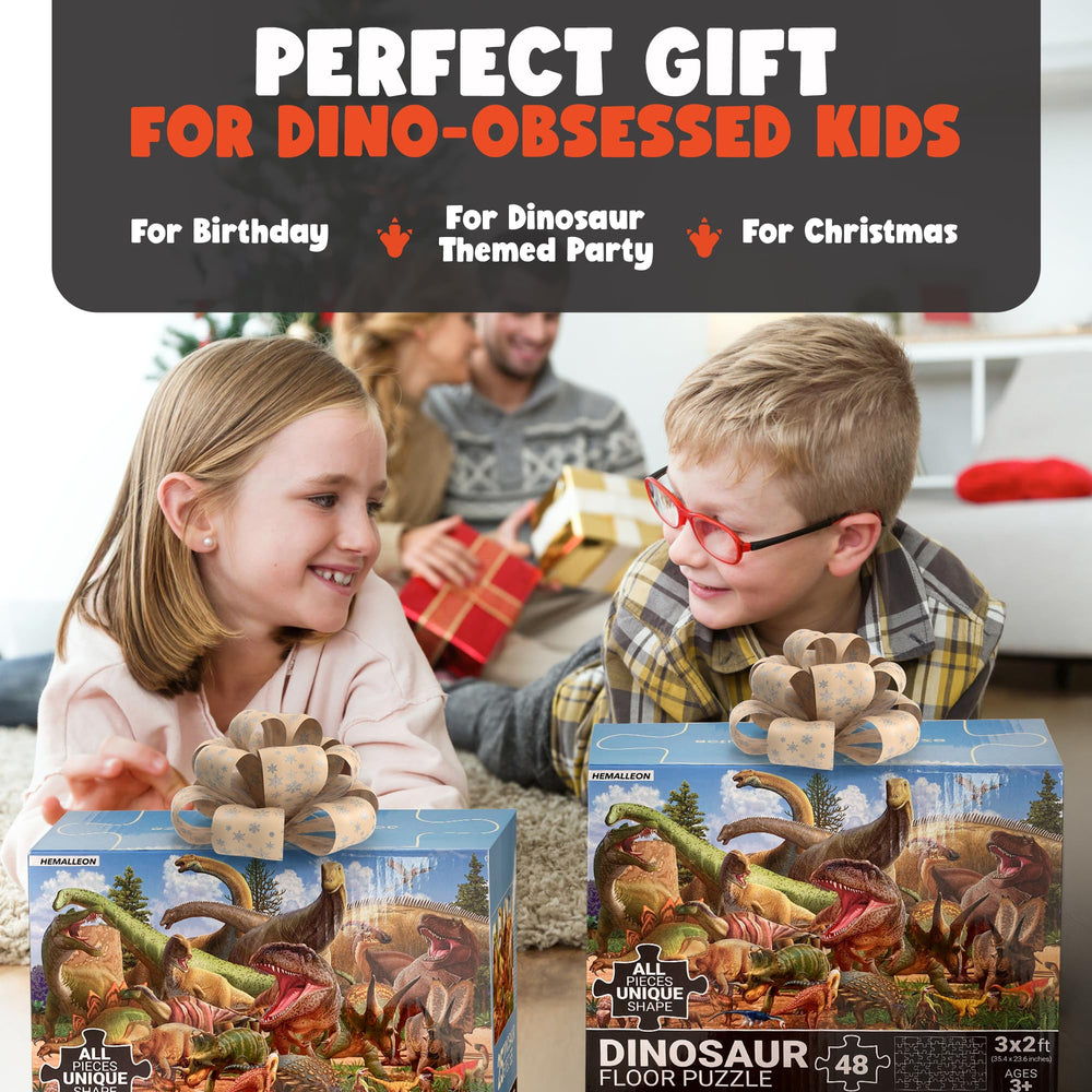 Hemalleon gift-worthy dinosaur puzzle for kids ages 3 and up.