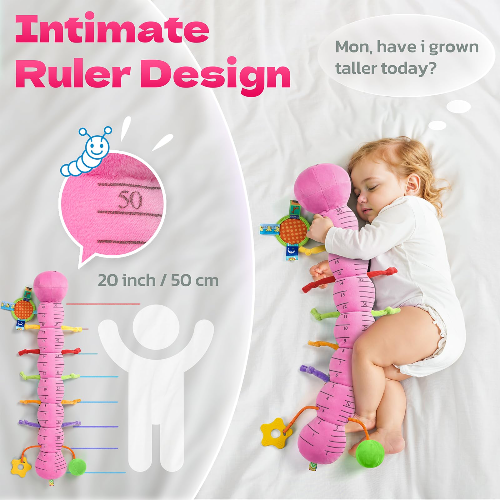 HEMRLY caterpillar baby mirror image to spark curiosity during tummy time.
