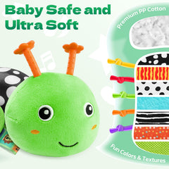 HEMRLY plush caterpillar teether ideal for soothing gums during crib play
