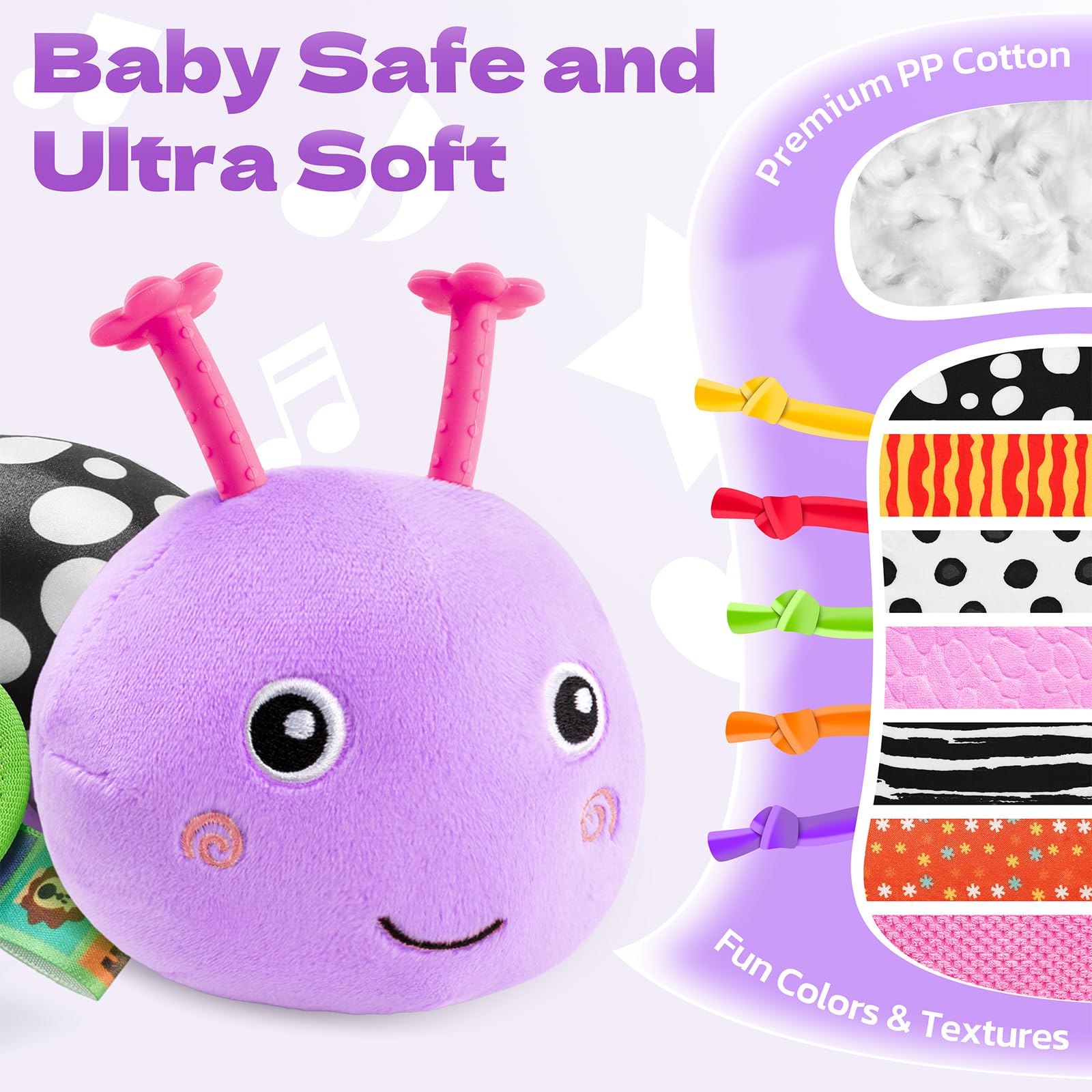 HEMRLY caterpillar teether end: safe chew toy for gums on the go