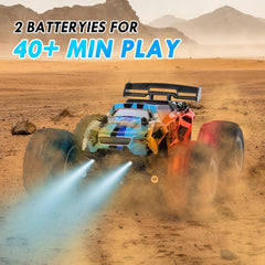 HENEROAR remote car shows metal shock absorbers and suspension detail.