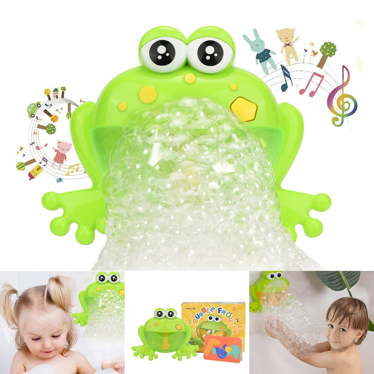 HengGL light-up frog bath toy with LED lights for engaging bath time.