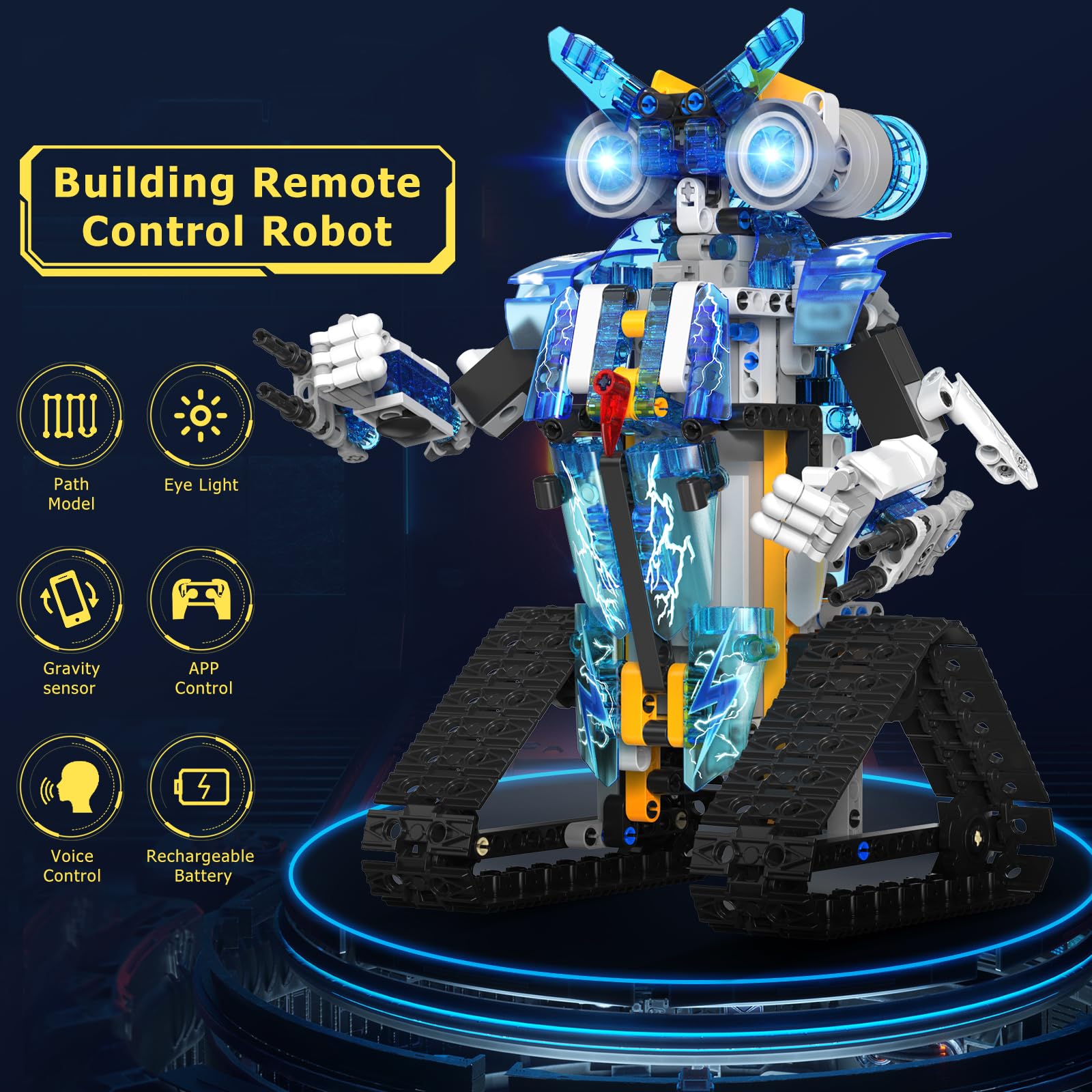 Henoda glowing eyes and movable parts for expressive play