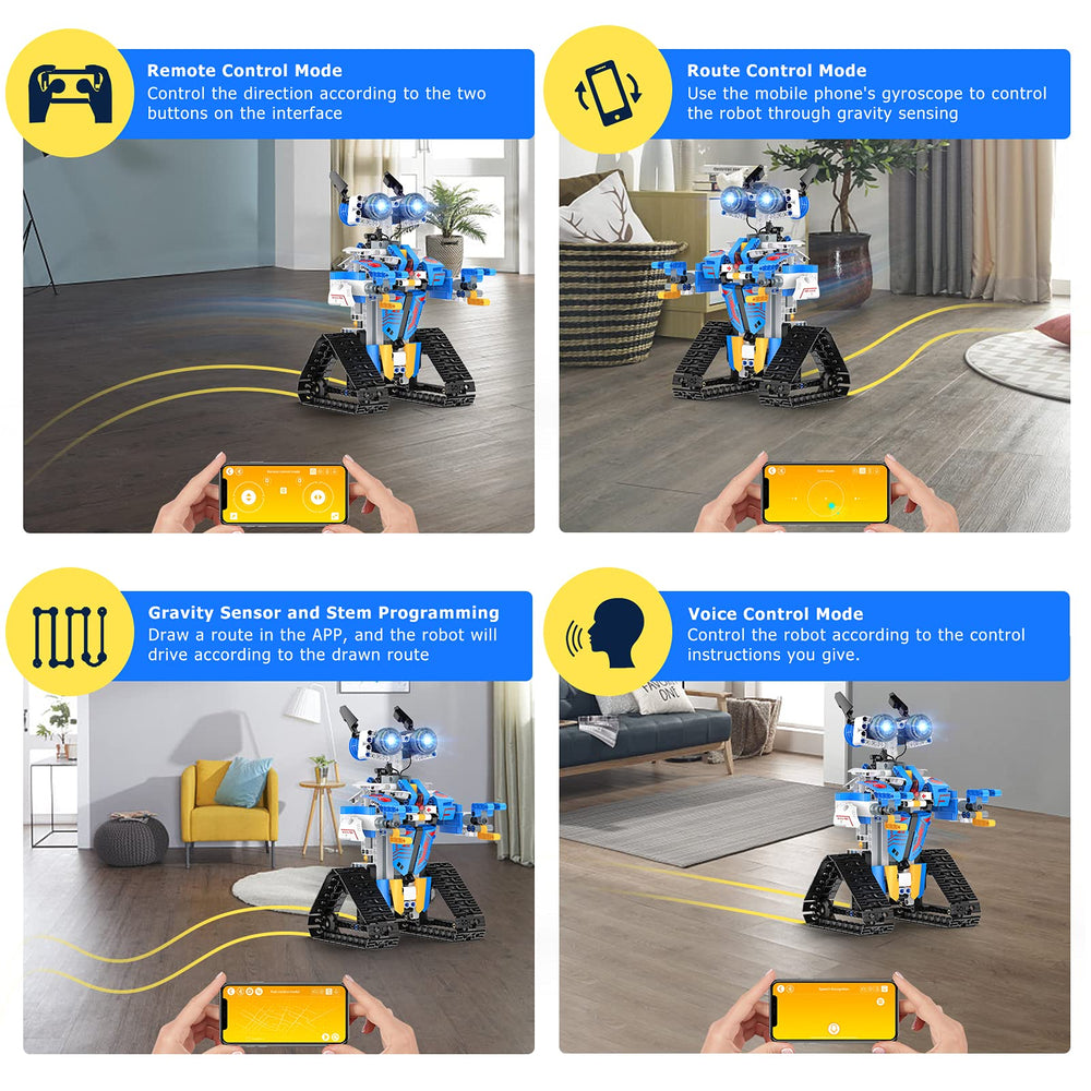 Henoda robot with glowing eyes enhances immersive play experiences.