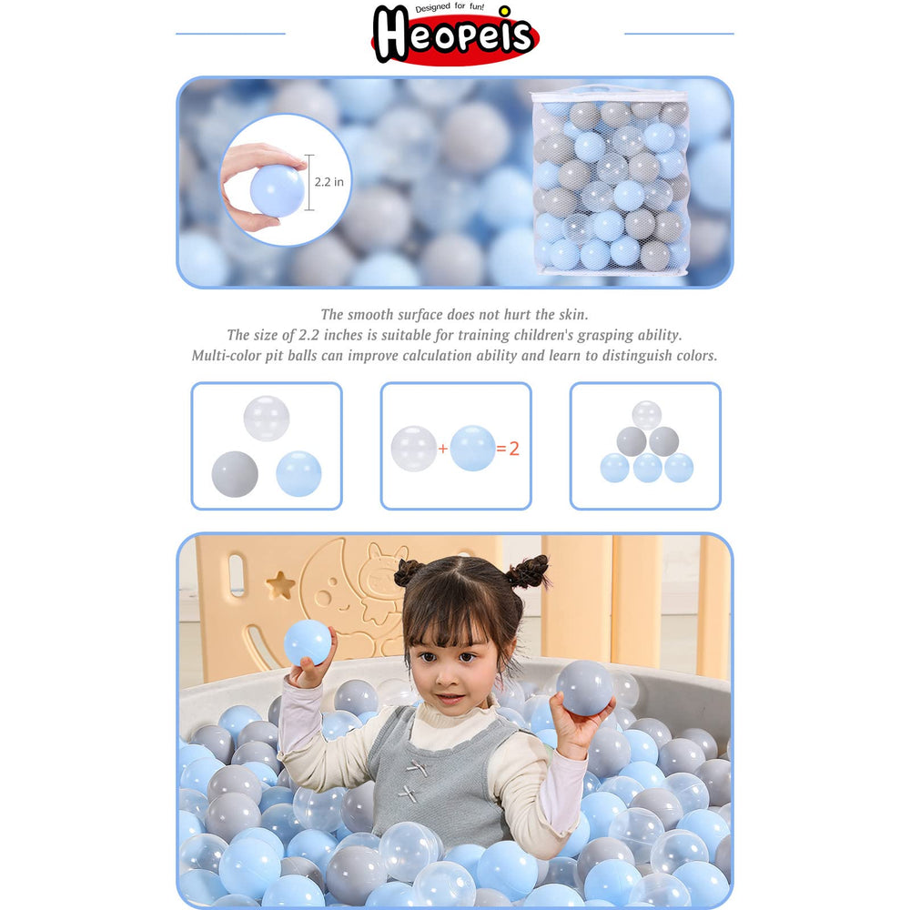 Heopeis ball pit balls with mesh bag simplify post-play storage