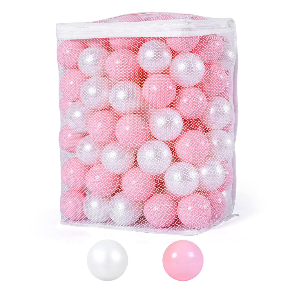 Heopeis pink pearl white ball pit balls 2.2in for safe, tactile toddler play
