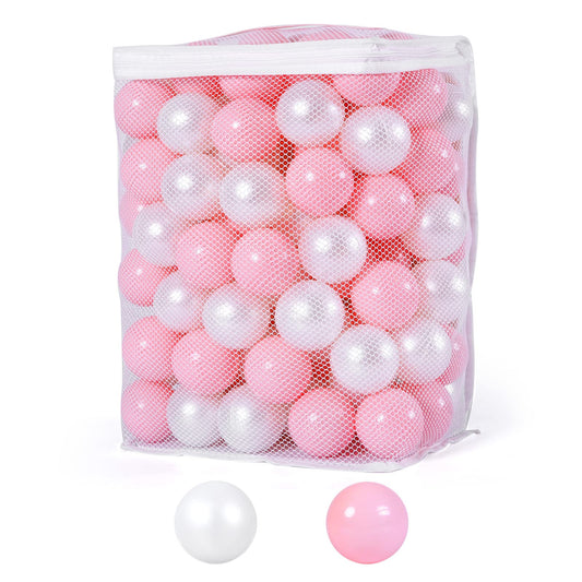 Heopeis pink pearl white ball pit balls 2.2in for safe, tactile toddler play