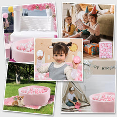 Pink pearl white bath or pool playballs for versatile use