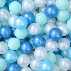 Heopeis pit balls in pearl blue for safe play in ball pits.