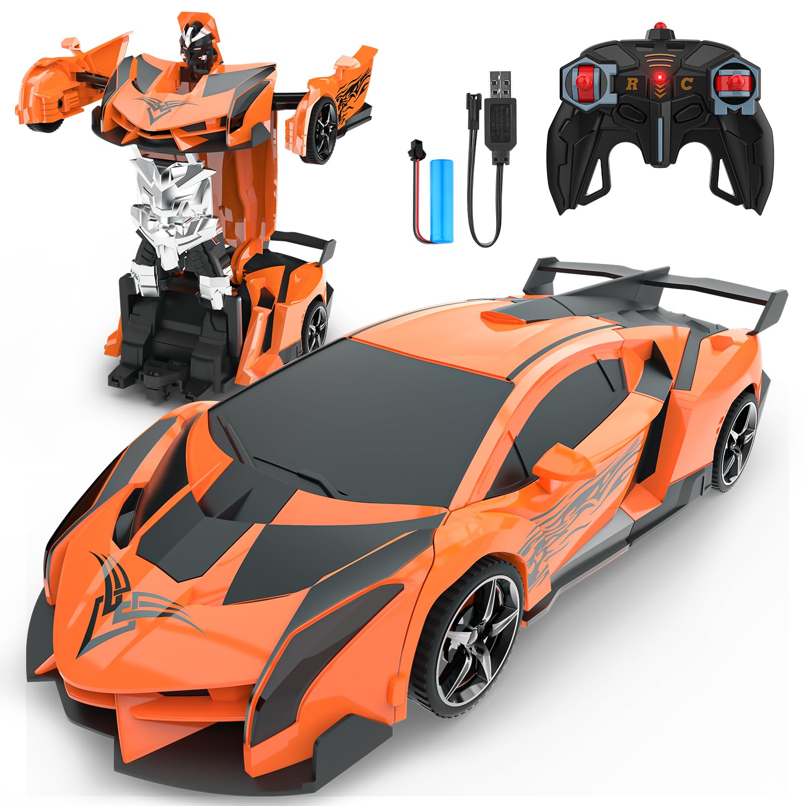 Hepoasky remote control car showing 2.4GHz precision for smooth two-player battles.
