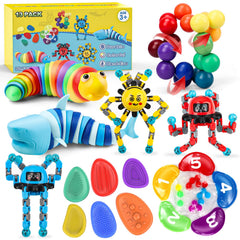 Hepoasky sensory slug toy in blue for tactile focus and calm concentration.