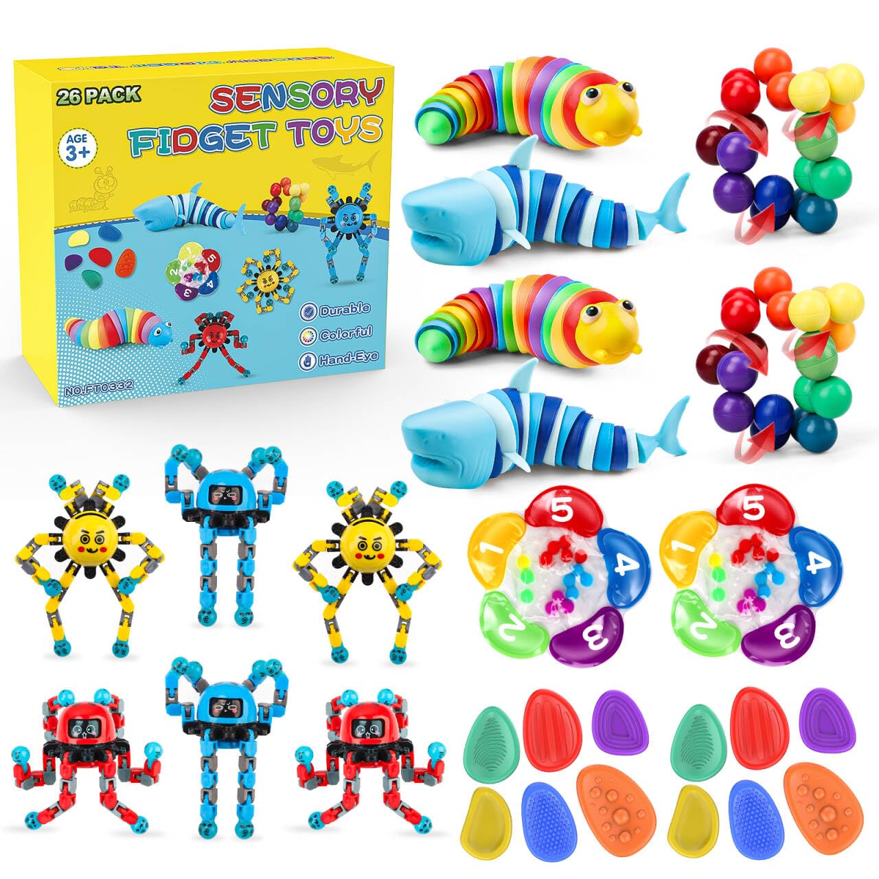 Hepoasky sensory slug toy cluster for tactile calm and exploration
