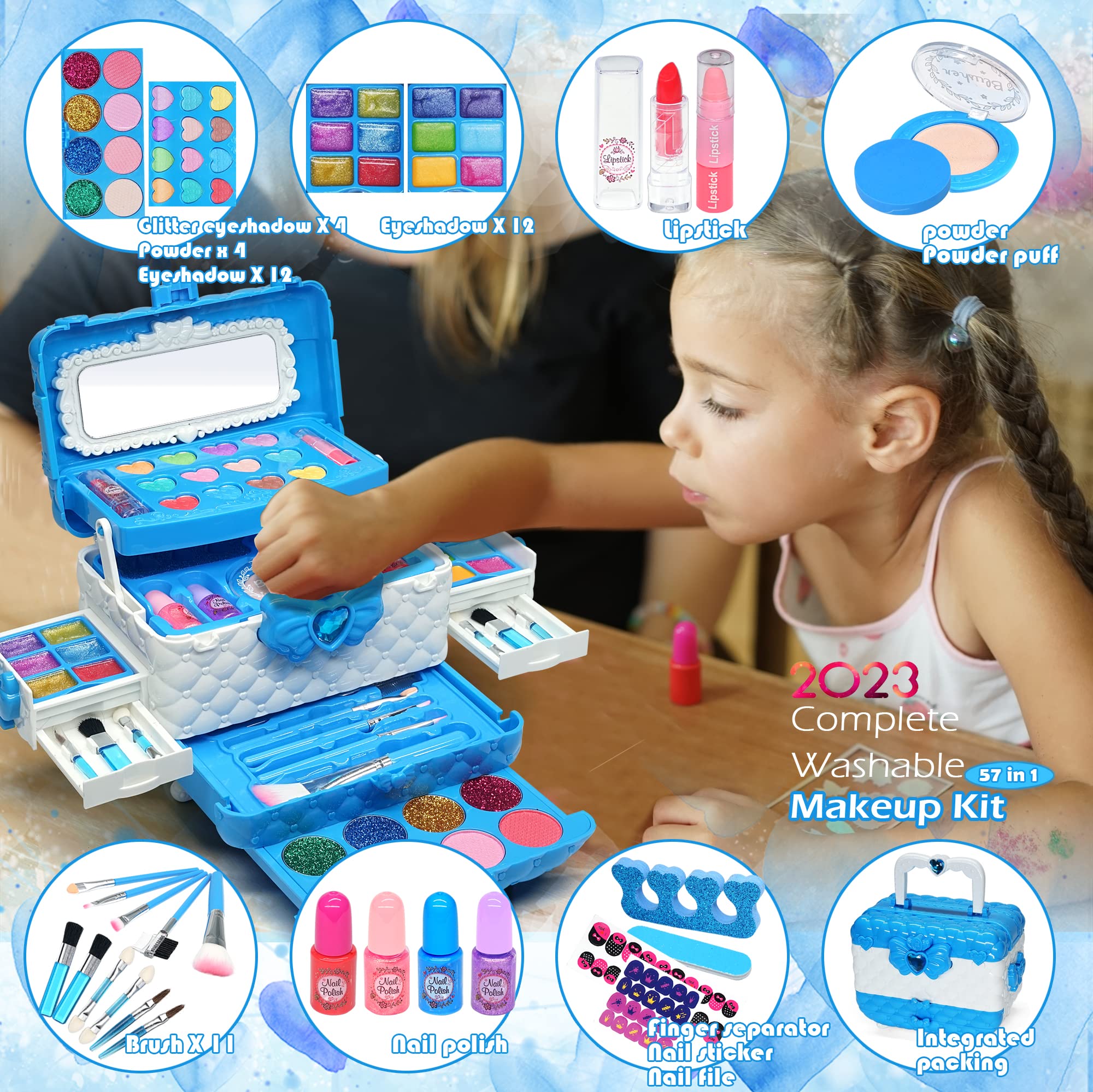 HERAPFANN kids makeup palette with vibrant colors for gentle play