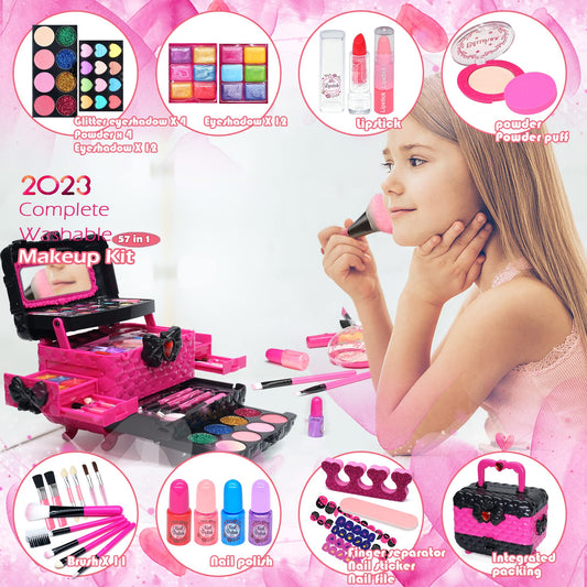 HERAPFANN makeup kit open case with mirror for pretend makeup