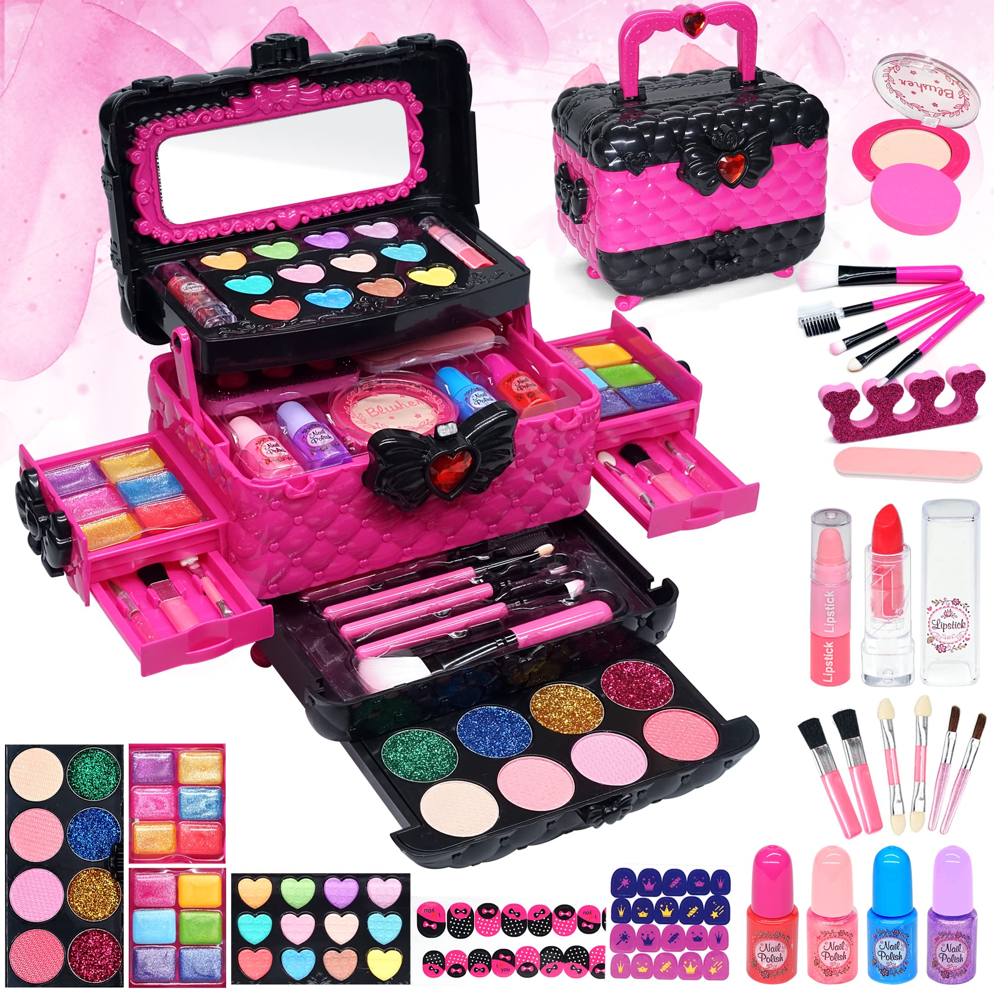 HERAPFANN kids makeup set box, colorful packaging for imaginative play