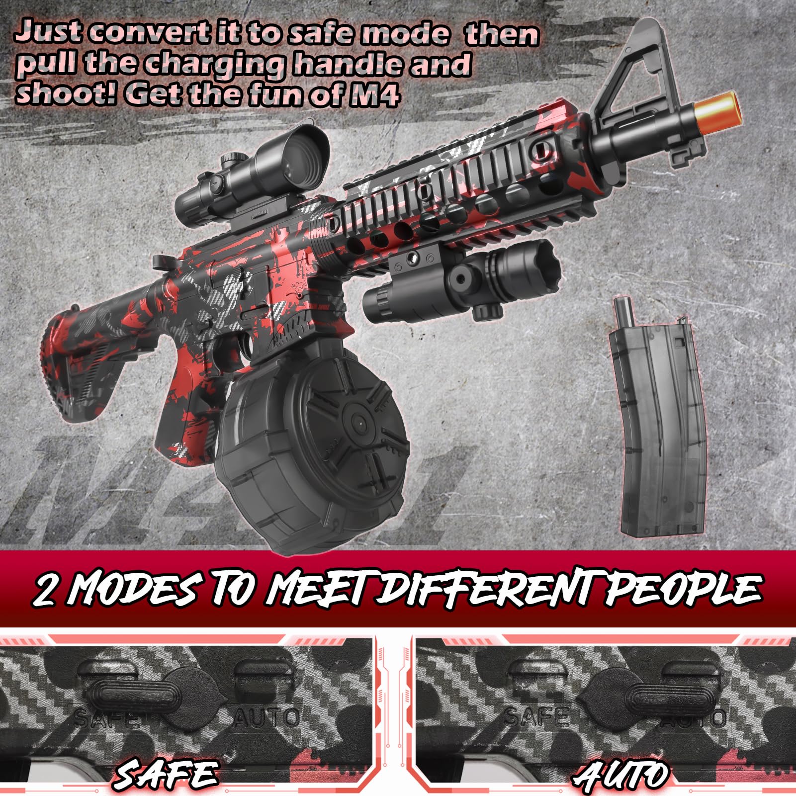 Herisona anti-jam motor system enables smooth firing during lengthy sessions.