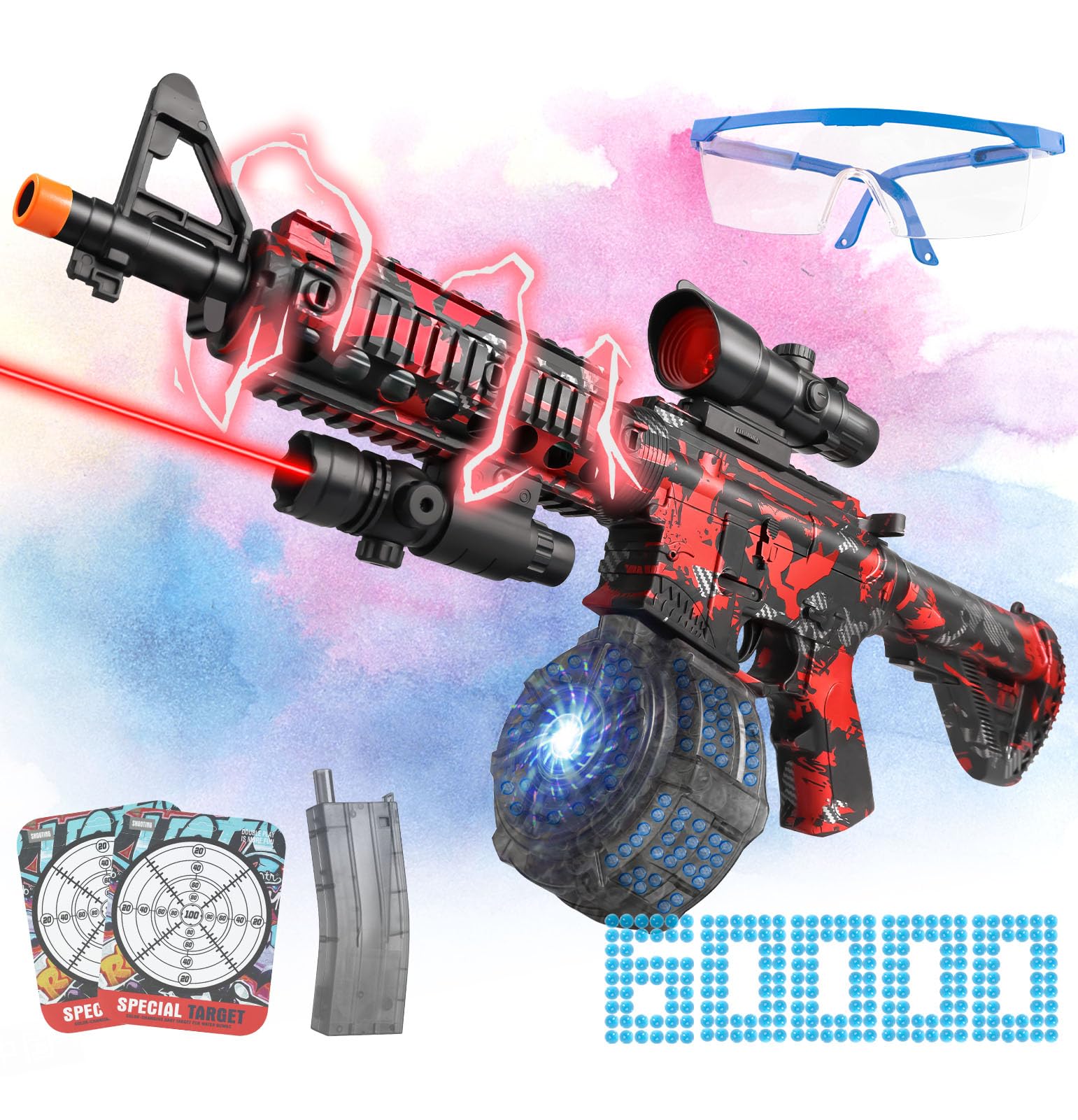 Herisona large electric gel splat blaster in automatic mode for rapid-fire battles.