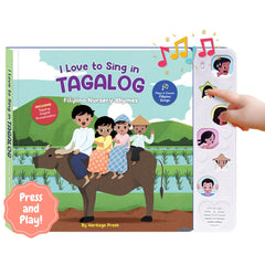 Heritage Kids Press I Love to Sing Tagalog cover image with inviting colors for toddlers