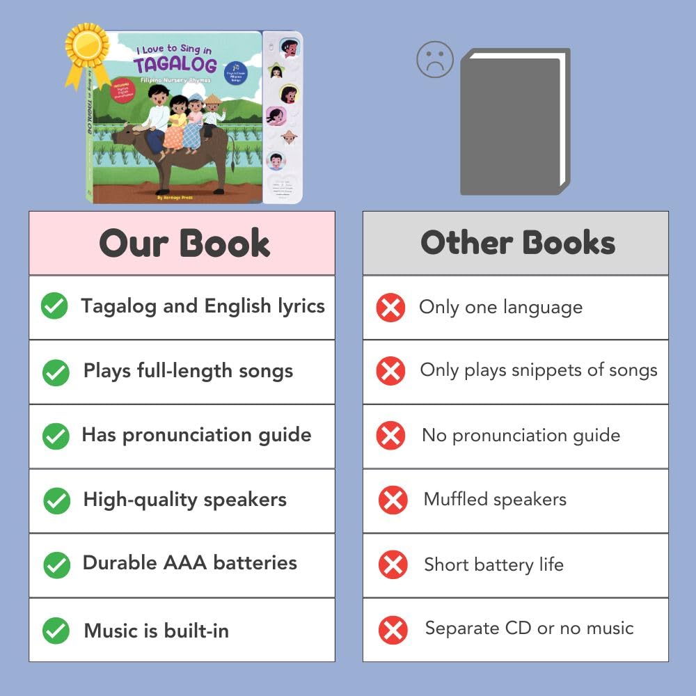 Heritage Kids Press I Love to Sing Tagalog durable construction for daily use