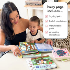Heritage Kids Press I Love to Sing Tagalog parent singing along with child