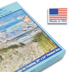 Heritage Puzzle High Tide Beach Ocean image captures waves and sand for engaging leisure.