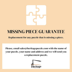 Heritage Puzzle Made in USA quality emphasis in craftsmanship.