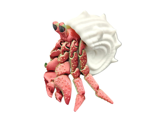Hermit Crab Articulated Toy with color-shift shell for calm focus.