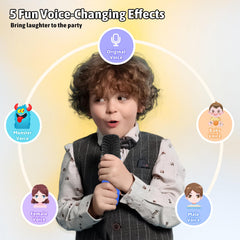 Heroange Karaoke Microphone Machine blue top controls enable quick sound adjustments.