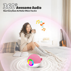 Heroange Karaoke Microphone Pink portable design for travel and play