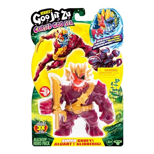 Heroes of Goo Jit Zu Blazagon face-change in cold water reveals the curse for interactive fun.