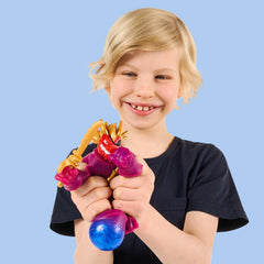Heroes of Goo Jit Zu Blazagon blue swirly filling for tactile squeezing during play.