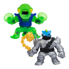 Heroes of Goo Jit Zu Pantaro color-change face reveal after cold water play.
