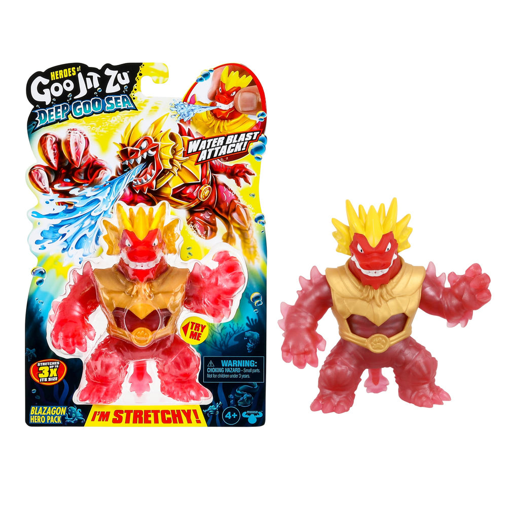 Heroes of Goo Jit Zu Deep Goo Sea Blazagon performing Water Blast Attack, interactive play.