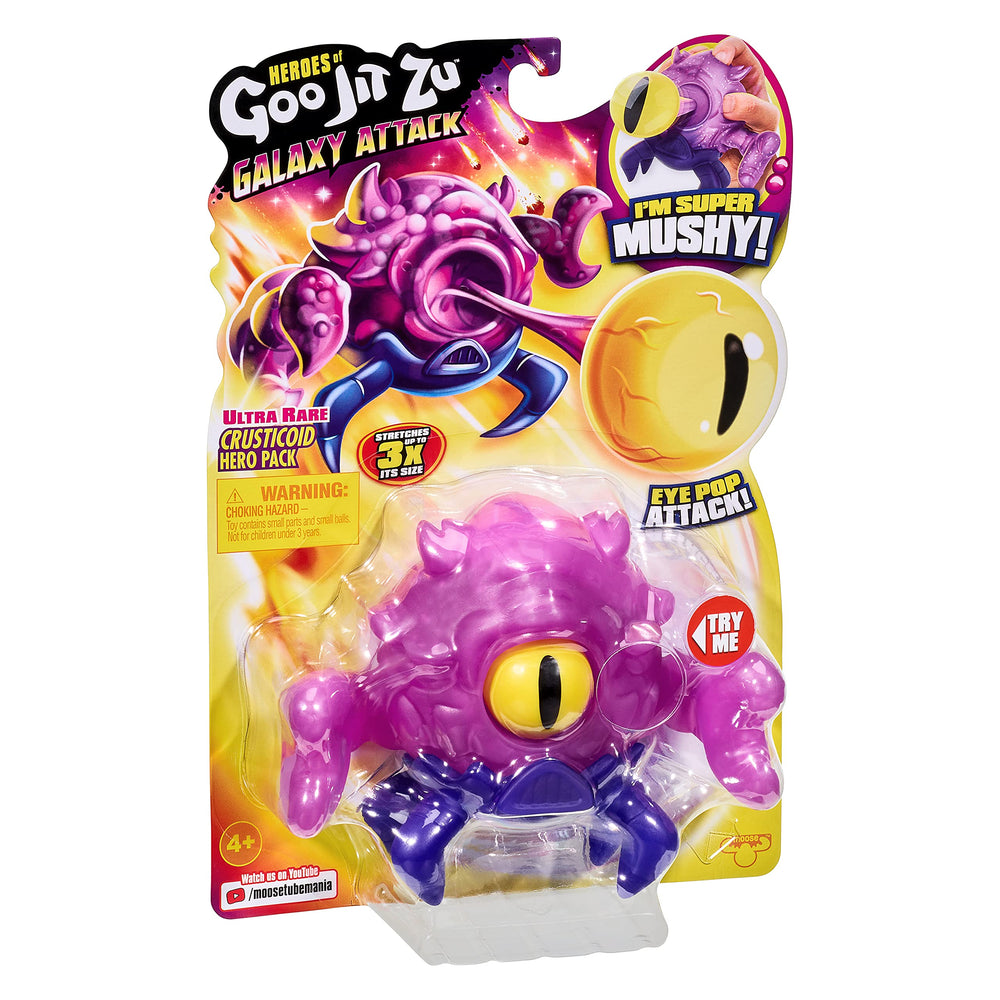 Goo Jit Zu Crusticoid's eye pop attack feature adds a dramatic moment during playtime.