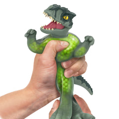 Heroes of Goo Jit Zu Jurassic World stretch packaging image showing collectible dinosaur.