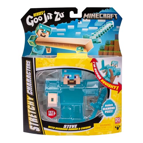 Steve with Diamond Armor and Sword shows hidden Diamond Piece during squish play.